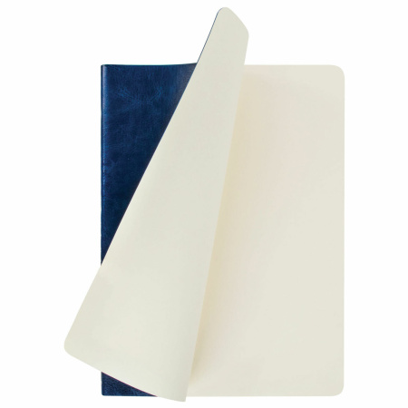 Тетрадь 60 л. в линию обложка гладкий кожзам, сшивка, B5 (179х250мм), ТЕМНО-СИНИЙ, BRAUBERG VIVA, 403902 - Тетради более 60 листов