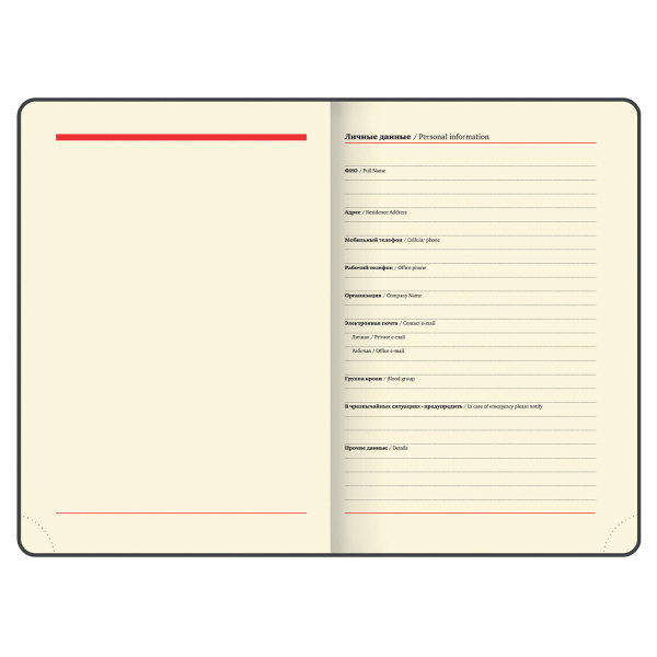 Ежедневник недатированный А5 138х213 мм BRAUBERG "Metropolis Mix", под кожу, 136 л, красный, 113293 - Ежедневники с покрытием "под кожу и ткань"