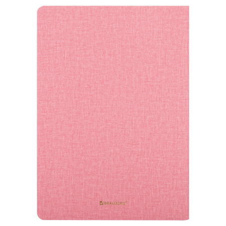 Тетрадь 48 л. в клетку обложка кожзам под рогожку, сшивка, A5 (147х210мм), РОЗОВЫЙ, BRAUBERG HARMONY, 403834 - Тетради 40-48 листов
