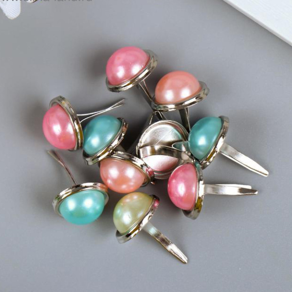 Набор брадсов "Полужемчужины", в упаковке 10 шт, размер брадса 1,2*2,1 см - Брадсы, анкеры Набор брадсов "Полужемчужины", в упаковке 10 шт, размер брадса 1,2*2,1 см - Брадсы, анкеры