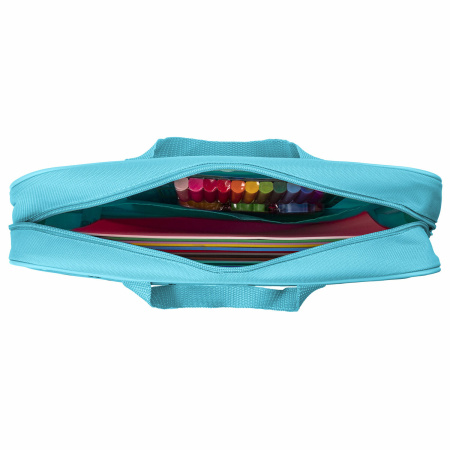 Папка на молнии с ручками BRAUBERG А4, 1 отделение, полиэстер, 80 мм, "Happy friendship", 270958 - Папки-сумки с ручками