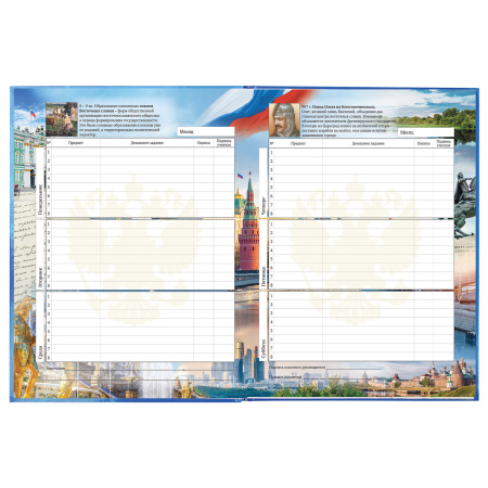 Дневник МП 1-11 класс 40 л., твердый, BRAUBERG, ламинация, цветная печать, "РОССИЙСКОГО ШКОЛЬНИКА-5", 106642 - Дневники универсальные