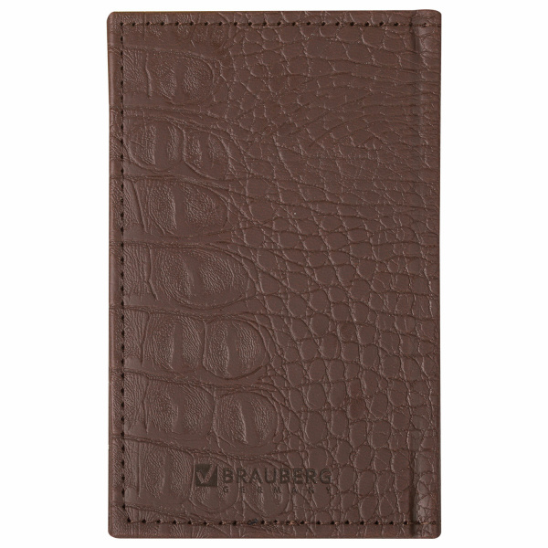 Телефонная книжка МАЛЫЙ ФОРМАТ (80х130 мм) А7, BRAUBERG "Cayman", под крокодиловую кожу, 56 л., вырубной алфавит, коричневая, 125135 - Телефонные алфавитные книжки