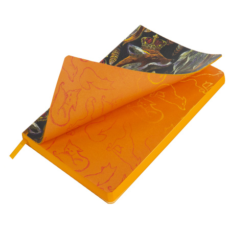 Ежедневник недатированный А5 (138х213 мм), BRAUBERG VISTA, под кожу, гибкий, 136 л., "Fox king", 112023 - Ежедневники с покрытием "под кожу и ткань"