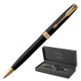 Ручка шариковая PARKER "Sonnet Core Matt Black GT", черный матовый лак, позолота, черная, 1931519 - Ручки шариковые подарочные