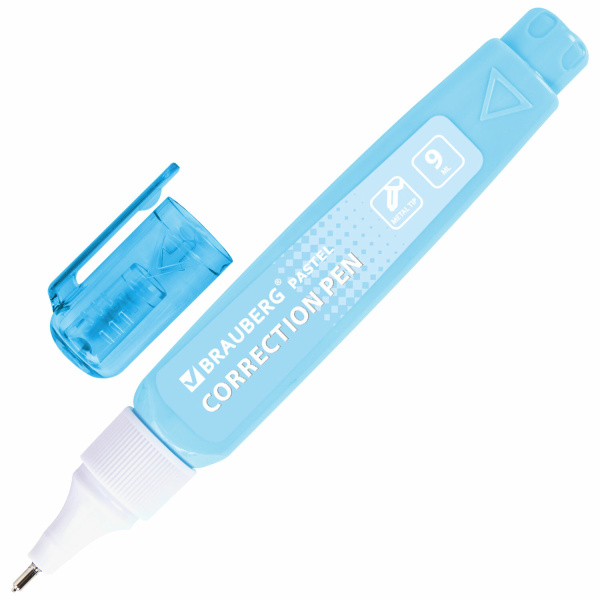 Ручка-корректор в пастельном корпусе BRAUBERG PASTEL, 9 мл, металлический наконечник, ассорти, 1 шт, 271251 - Корректирующие ручки