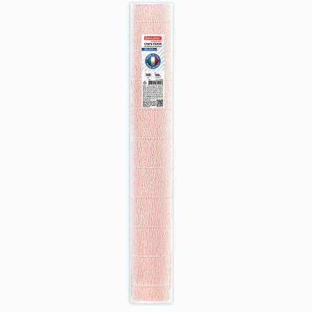 Бумага гофрированная/креповая (ИТАЛИЯ) 140 г/м2, 50х250 см, бело-розовая (969), BRAUBERG FIORE, 112586 - Цветная бумага