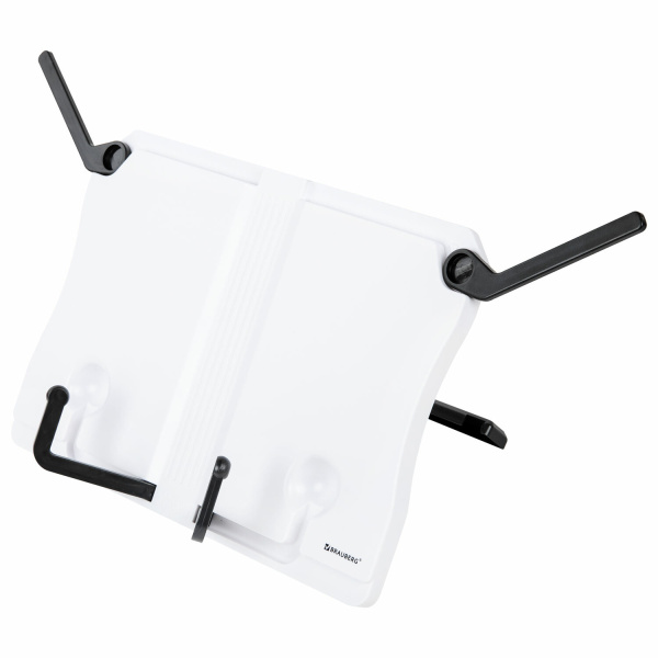 Подставка для книг и учебников BRAUBERG White, регулируемый угол наклона, прочный ABS-пластик, 238063 - Подставки для книг
