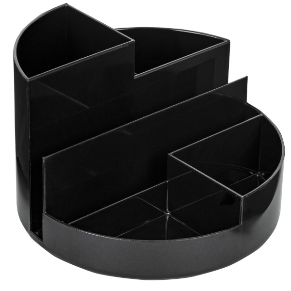 Подставка-органайзер BRAUBERG ROUND, 6 отделений, 130х130х90 мм, черная, 238100, ОР05 - Подставки канцелярские без наполнения