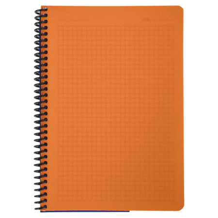 Тетрадь А5, 80 листов, BRAUBERG "Metropolis", спираль пластиковая, клетка, обложка пластик, ОРАНЖЕВЫЙ, 403400 - Тетради более 60 листов