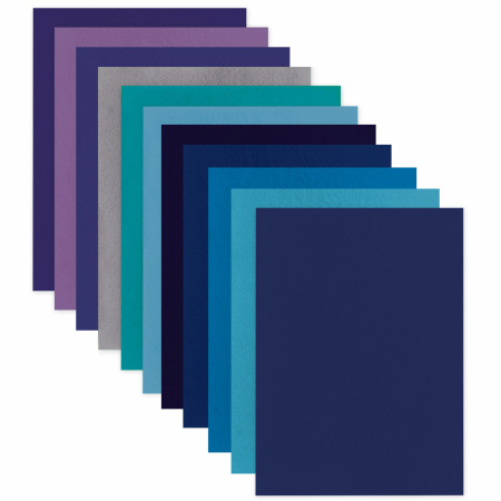 Цветной фетр для творчества, А4, ОСТРОВ СОКРОВИЩ, 10 листов, 10 цветов, толщина 1 мм, "Морской", 660655 - Фетр