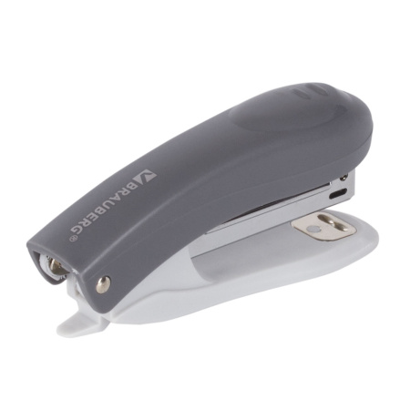 Степлер №10 BRAUBERG "Original", до 12 листов, с антистеплером, серый, 222531 - Степлеры настольные