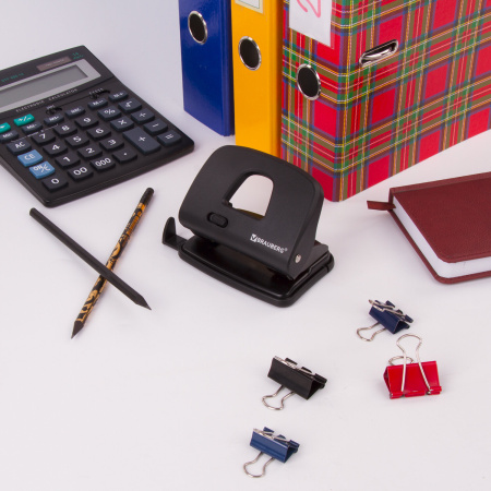 Дырокол BRAUBERG "SX-20", до 20 листов, черный, 229694 - Дыроколы настольные