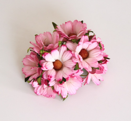 Ромашки розовые, диаметр 4 см, 3 шт