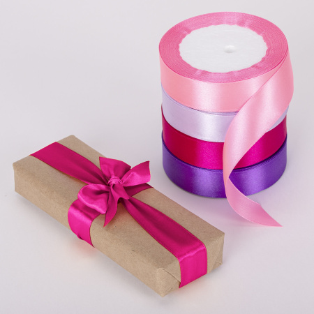 Лента атласная ширина 25 мм, набор №3 4 цвета по 23 м, BRAUBERG, 591503 - Ленты для декора, рукоделия и упаковки подарков