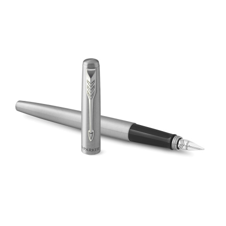Ручка перьевая PARKER "Jotter Stainless Steel CT", корпус серебристый, детали хром, синяя, 2030946 - Ручки перьевые подарочные