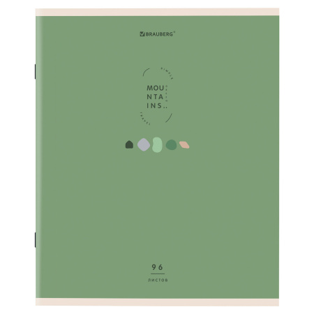 Тетрадь А5 96 л. BRAUBERG скоба, линия, обложка картон, "Natural" (микс в спайке), 404440 - Тетради более 60 листов