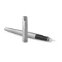 Ручка перьевая PARKER "Jotter Stainless Steel CT", корпус серебристый, детали хром, синяя, 2030946 - Ручки перьевые подарочные