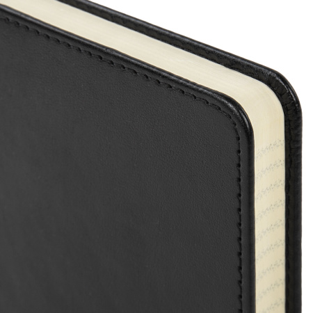 Блокнот А5 (148х218 мм), BRAUBERG "Income", 128 л., гладкий кожзаменитель, клетка, черный, 125208 - Бизнес-блокноты и бизнес-тетради