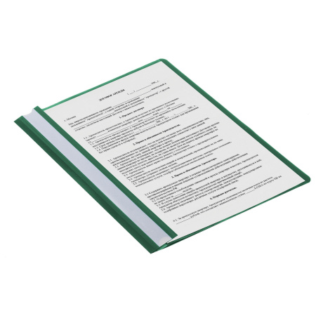 Скоросшиватель пластиковый STAFF, А4, 100/120 мкм, зеленый, 225728 - Папки-скоросшиватели мягкие
