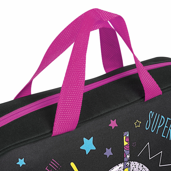 Папка на молнии с ручками BRAUBERG А4, 1 отделение, полиэстер, 80 мм, "Pop style", 271480 - Папки-сумки с ручками