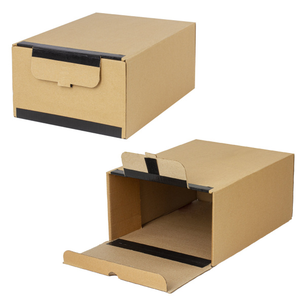 Короб архивный на липучке 380х285х170 мм, гофрокартон, до 1700 л., STAFF, 112161 - Короба архивные