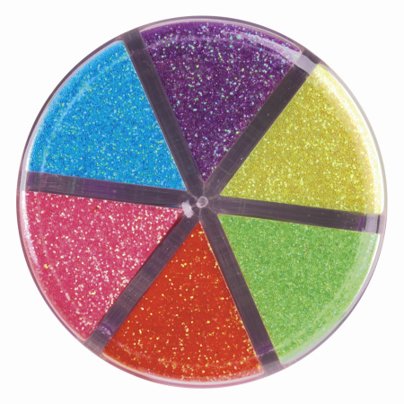 Блестки (глиттер) для декора, поделок, DIY, творчества, оформления, ОСТРОВ СОКРОВИЩ, НЕОН, диспенсер с дозатором, 6 цветов по 10 г, 662223 - Блестки для декора