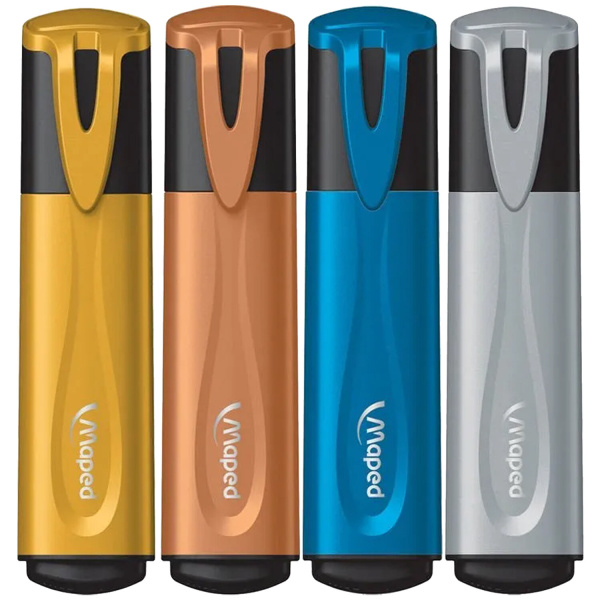 Набор текстовыделителей с блестками MAPED "FLUO PEP'S Glitter" 4 шт., АССОРТИ, линия 1-5 мм, 742000 - Текстовыделители