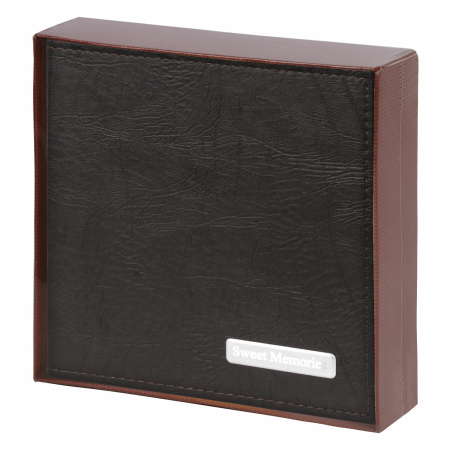 Фотоальбом BRAUBERG на 200 фото 10х15 см, под фактурную кожу, индивидуальный бокс, тёмно-коричневый, 391116 - Фотоальбомы