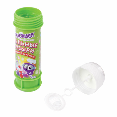 Мыльные пузыри ЮНЛАНДИЯ, 60 мл, с игрушкой на крышке, 591092 - Мыльные пузыри