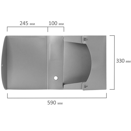 Короб архивный (330х245 мм), 100 мм, пластик, разборный, до 900 листов, серый, 0,9 мм, BRAUBERG "Energy", 236855 - Короба и архивные системы пластиковые