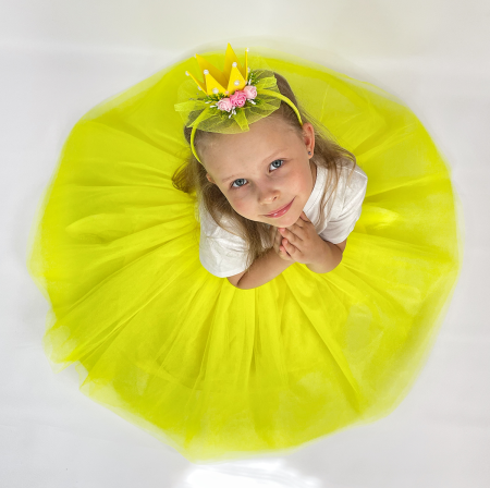 Юбка нарядная из фатина желтый неон - Юбки