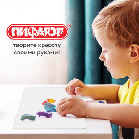 Доска для лепки А4, 280х200 мм, ПИФАГОР, белая, 2 стека, 227397 - Доски, стеки и формочки для лепки