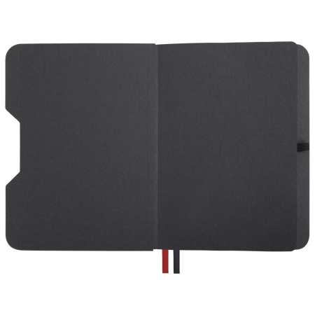 Блокнот А5 (162х218 мм), BRAUBERG "NOTE", под кожу софт-тач, с резинкой, 80 л., клетка, черный, 113437 - Бизнес-блокноты и бизнес-тетради