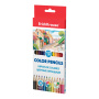 Карандаши цветные ERICH KRAUSE 12 цветов, шестигранные, заточенные, европодвес, 49882 - Карандаши цветные