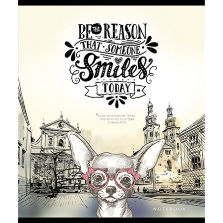 Тетрадь А5, 96 л., ПЗБМ, скоба, клетка, фольга, ламинация, выборочный лак, "Показалось" (5 видов), 027972 - Тетради более 60 листов