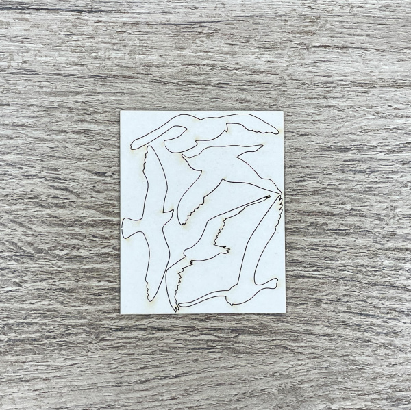 Чипборд "Чайки" толщина 1,55 мм - Животные, птички, бабочки, рыбы