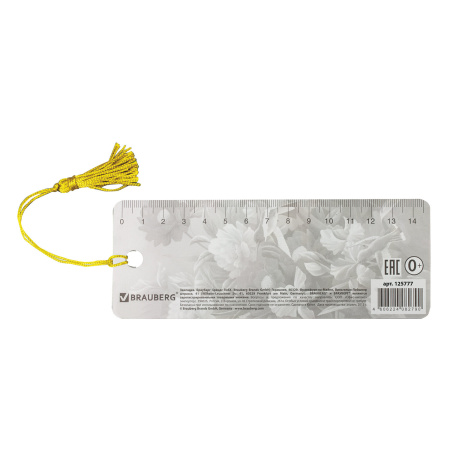 Закладка для книг 3D, BRAUBERG, объемная, "Цветы", с декоративным шнурком-завязкой, 125777 - Закладки для книг