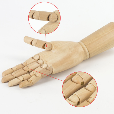 Манекен художественный BRAUBERG ART CLASSIC "РУКА", высота 30 см., мужская левая, дерево, 191296 - Манекены