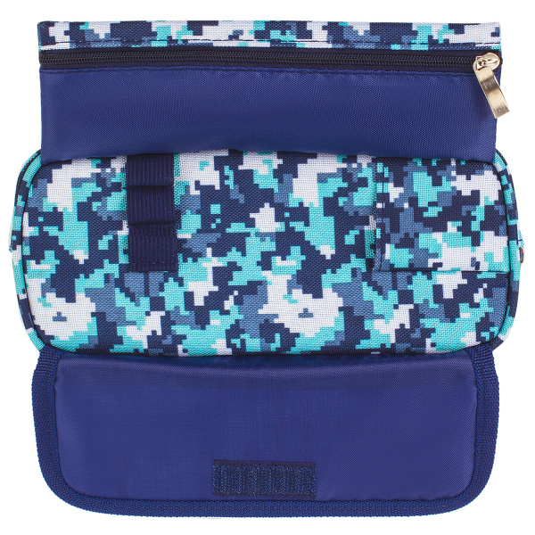 Пенал BRAUBERG для мальчиков, 1 отделение, органайзер, мягкий, "Military", синий, 21х5х9 см, 228991 - Пеналы мягкие