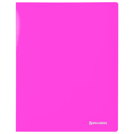 Папка с металлическим скоросшивателем и внутренним карманом BRAUBERG "Neon", 16 мм, розовая, до 100 листов, 0,7 мм, 227466 - Папки с пружинным и пластиковым скоросшивателем
