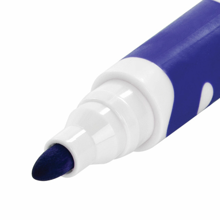 Маркер стираемый для белой доски СИНИЙ, BRAUBERG "SOFT", 5 мм, резиновая вставка, 151249 - Маркеры для досок