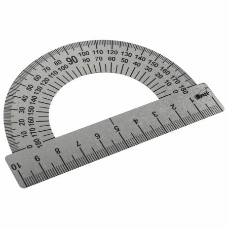 Транспортир 10 см, 180 градусов, металлический, ПИФАГОР, 210637 - Транспортиры