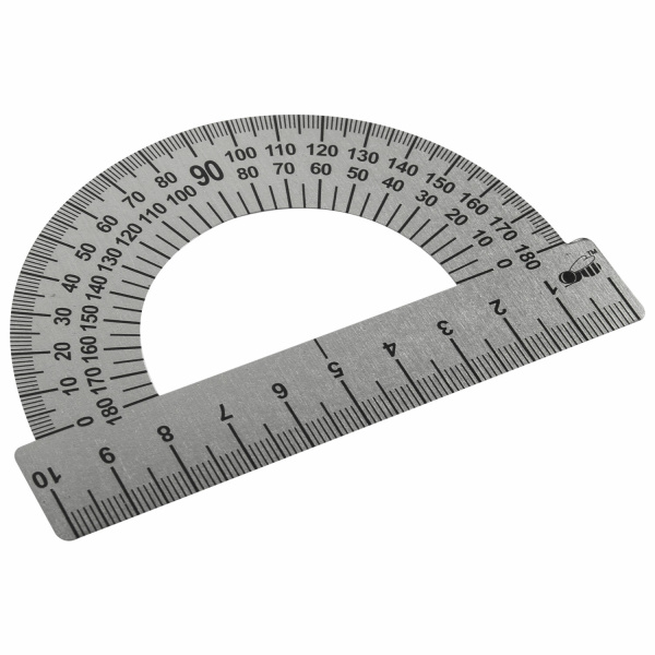 Транспортир 10 см, 180 градусов, металлический, ПИФАГОР, 210637 - Транспортиры