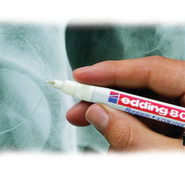 Маркер для рентгеновских пленок EDDING "8010", БЕЛЫЙ, 0,8 мм, круглый наконечник, на лаковой основе, E-8010/49 - Маркеры для пленок