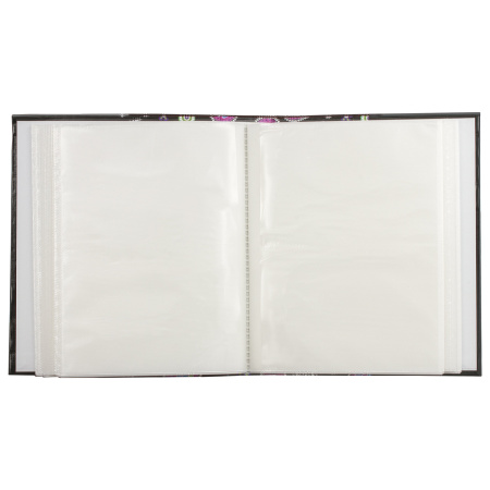 Фотоальбом BRAUBERG на 200 фотографий 10х15 см, твердая обложка, "Пейсли", черный с розовым, 390668 - Фотоальбомы