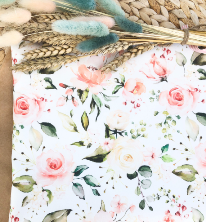 Ткань для рукоделия "Акварельные цветы" 30*80 см. 100% хлопок, плотность 140 г/м2