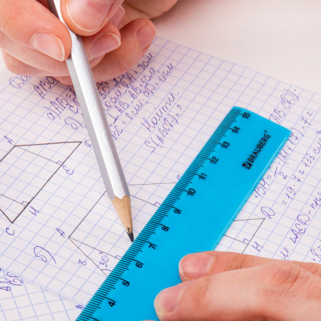 Линейка пластиковая 15 см BRAUBERG "NEON", непрозрачная, ассорти, 210750 - Линейки