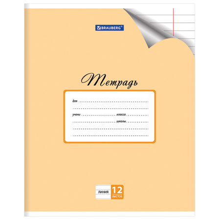 Тетрадь 12 л. BRAUBERG "ЭКО", линия, обложка плотная мелованная бумага, ПАСТЕЛЬНАЯ С УГОЛКОМ, 104507 - Тетради 12-24 листов