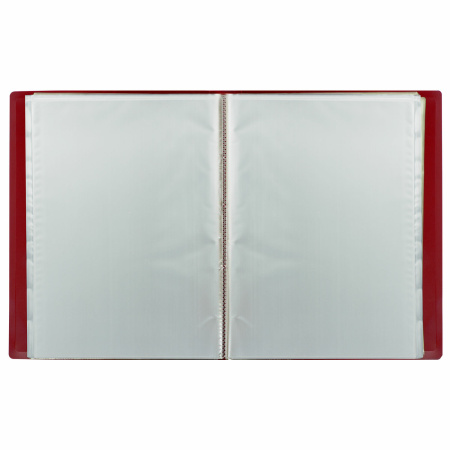 Папка 60 вкладышей BRAUBERG "Office", красная, 0,6 мм, 271329 - Папки с вкладышами (файлами)